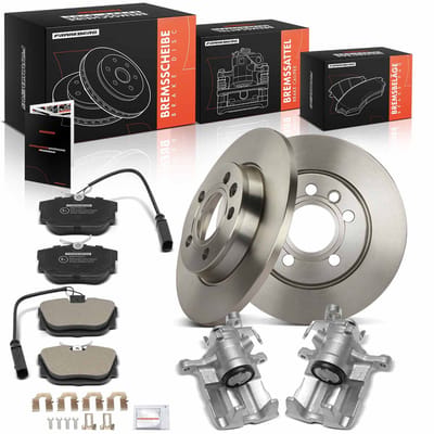 Frankberg 2x Remklauw+2x Remmen+4x Remblokken Achter voor VW