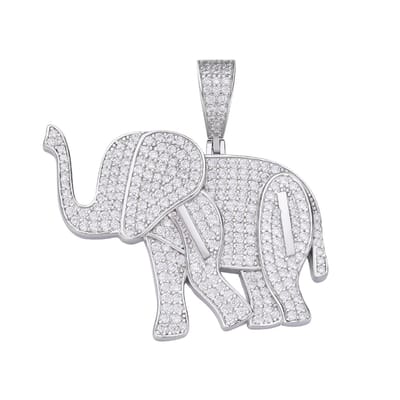 Juwelier Zwartevalk zilveren (gerhodineerd) olifant hanger - 24.323-S