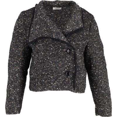 Isabel Marant Etoile Edith Tweed Jas in Zwart Wol