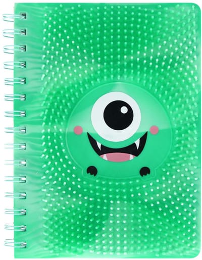 Lobbes siliconen notitieboek A5 monstertje groen stekeltjes kinderen.