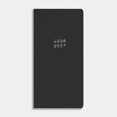 Hobbit - Zakendagagenda Pocket 2026-2027 - Afsprakenagenda - 1 week over 2 pagina's - (7 x 14 cm) - Lederlook zwart