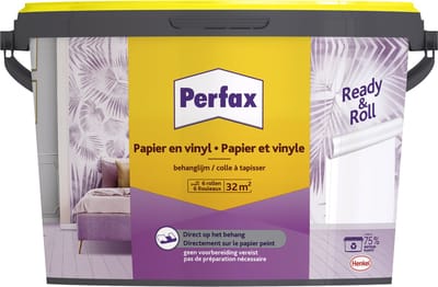 Perfax Ready & Roll Behanglijm Papier & Vinyl 4.5 kg | Eenvoudig en Snel Behangen | Voor Papier en Vinyl