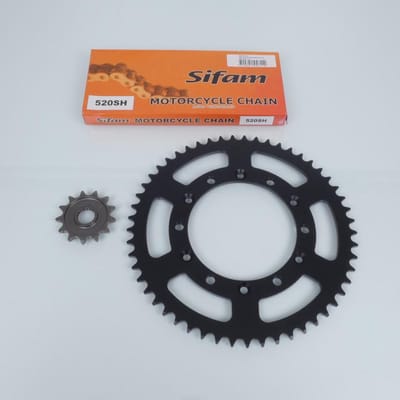 Kit chaîne Axring pour moto Yamaha 250 Wr-F 4T 2001 à 2014 13x52 pas 520 Neuf