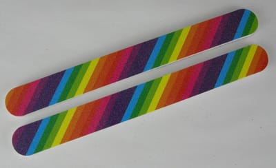 Nagelvijlen verpakt per 2 stuks fluor streep