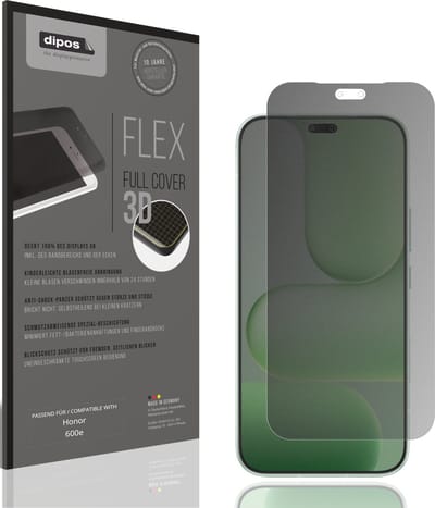dipos FLEX – Matte Privacy Screenprotector geschikt voor Honor 600e | Volledige Schermbescherming | Case-Friendly
