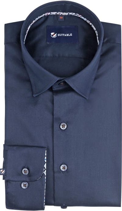 Suitable Overhemd Donkerblauw (navy) 270-5 - Maat 39 - Heren - Casual Shirt