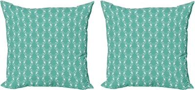 ABAKUHAUS Decoratieve kussenhoes met wijnmotief, 2 stuks, modern accent, dubbelzijdige digitale print, 45x45 cm, zeegroen wit