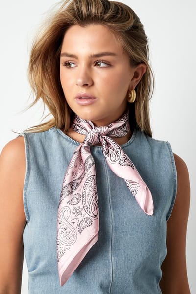 Hals sjaal - Scarf farm girl - 70 x 70 cm - Pink - Festival accessoires - festival sjaaltje