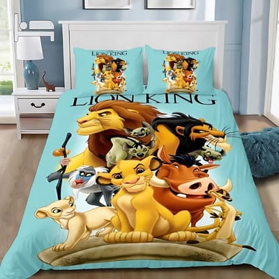 Dekbedovertrek Kussensloop Beddengoed Set Simba Leeuwenkoning Volwassene Jongen Meisje Slaapkamer Decoratie Kinder Cadeau Enkele Dubbele Maat EU Single(135*200cm)3pcs