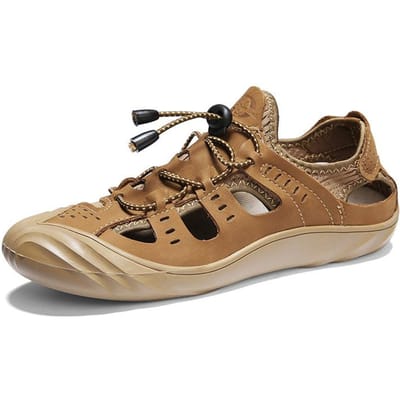 Zomer Nieuwe Outdoor Strand Schoenen Autorijden Outdoor Holle All-Match Zachte Zool Gesloten Teen Sandalen 44 brown