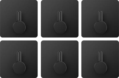 Via Fectio® Handdoekhaakjes - Zelfklevend - 6 Stuks - Mat Zwart - RVS
