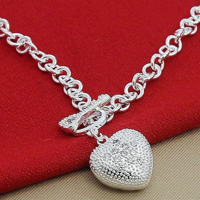 925 Zilveren Sieraden Hart Hangers Kettingen Kettingen Voor Vrouwen Valentijnsdag Top Kwaliteit Sieraden Cadeau brown
