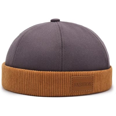 Docker Hoed Hoed zonder Klep Pet Beanie Hoed Pet Voor Mannen Vrouwen Corduroy Retro Stijl Omgeslagen Boord Haven Hoed Adjustable black