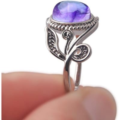 POMOiii NIEUW Bestsellers Vingersieraden Ring Amethist Set In Boor Cadeau voor vrouwen Verjaardag Valentijnsdag 10 gray