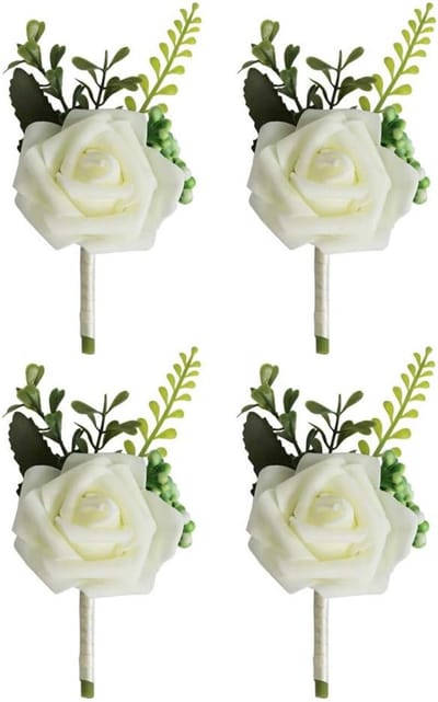 4 Stuks Roze Bloem Buttonhole Corsages voor Trouwen en Feesten