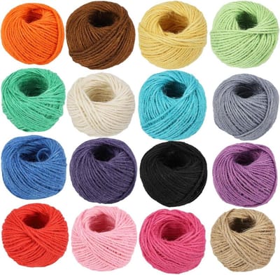 2 mm natuurlijke jute touw - hennep touw - sterke koord - dikke touw - String voor DIY Craft Home Garden Deco (Multi)