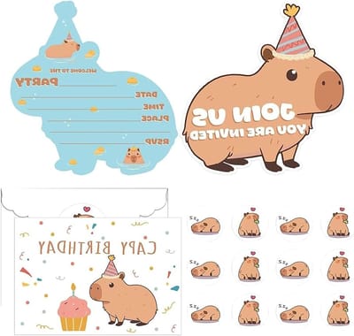 Verjaardagsuitnodigingen voor meisjes - Set van 12 uitnodigingskaarten met enveloppen en stickers - Feestelijke uitnodigingen voor verjaardagsfeest en babyshower