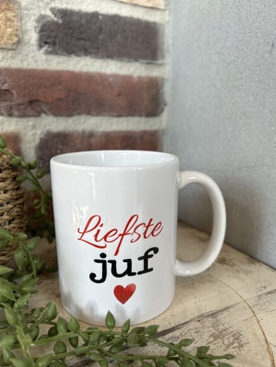 Creaties van Hier - Mok - Liefste Juf - Afscheid - Keramiek - 325 ml