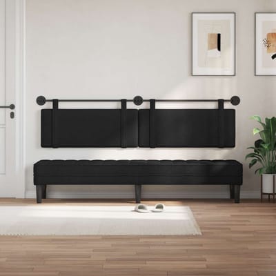 vidaXL - Hangend - hoofdbord - Zwart - Stof