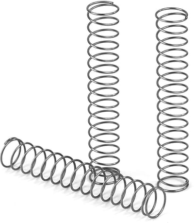 Drukveer roestvrij staal veer drukveren 35 mm draaddiameter 0,4 mm buitendiameter 6 mm lengte 35 mm maximale veerkracht 0,26 kg 20 stuks