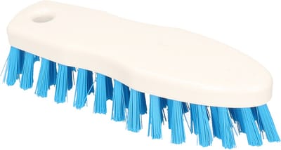 Buemag Schrobborstel met spitse punt - kunststof - kunstvezelharen - wit/blauw - schoonmaakborstels