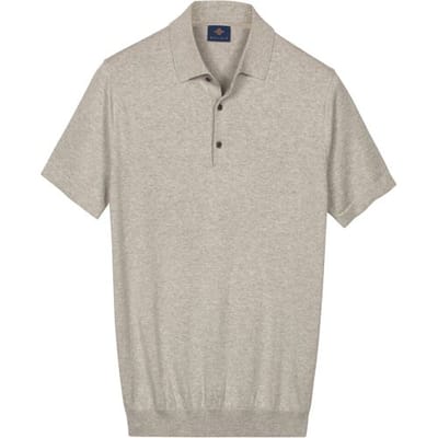 Baileys Polo Subtle Faux-Uni Short Sleeve Single Knit Soft Grey / male