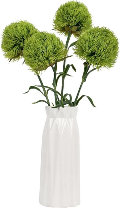 SnelShoppen - 4 Stuks Kunstmatige Dianthus Bloemen met Lange Steel - Realistische Groene Kunstplant voor Thuis, Keuken, Bruiloft en Tuin Decoratie - L