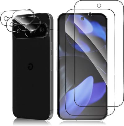 2 + 2 Pack Gehard Glas Screen Protector en Camera Lens Bescherming voor Google Pixel 9 5G, 9H Hardheid, Krasbestendig, HD Beeldkwaliteit en Duurzaamheid