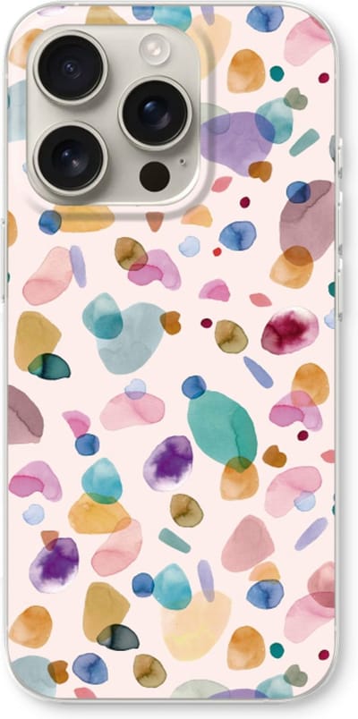 Case Company® - Hoesje geschikt voor iPhone 16 Pro hoesje - Terrazzo Memphis - Soft Cover Telefoonhoesje - Bescherming aan alle Kanten en Schermrand
