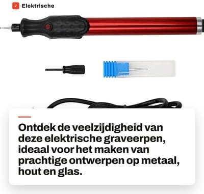 Dailygoods- Graveerpen Draagbaar - Elektrische Graveerpen - Instelbare Snelheid - Voor Hout/Metaal/Glas - Ideaal voor Sieraden - Topkwaliteit en Service - Graveermachine
