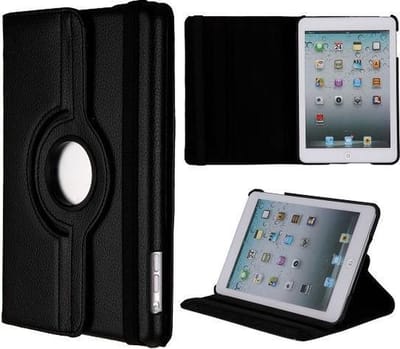 Casify - Zwart 360 Graden Rotatie Faux Leren Flip Cover Hoes - iPad Mini / 2 / 3