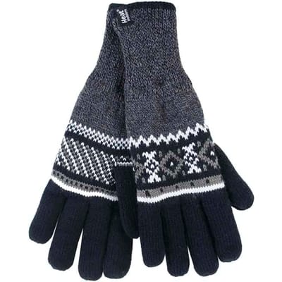 Heat Holders - Nordic Fleece gevoerde herenhandschoenen - Zwart (Karlstad)
