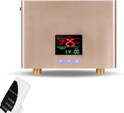 Doorstroomverwarmer Boiler - Mini Waterverwarmer - Direct Warm Water - Snelle Verwarming 3 Sec - 3000 W - Goud