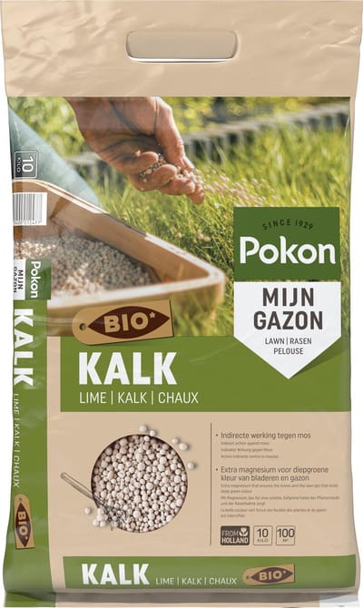 Pokon Bio Kalk - 10kg - Kalk gazon - Voor 100m² - Voor een betere Bodemstructuur