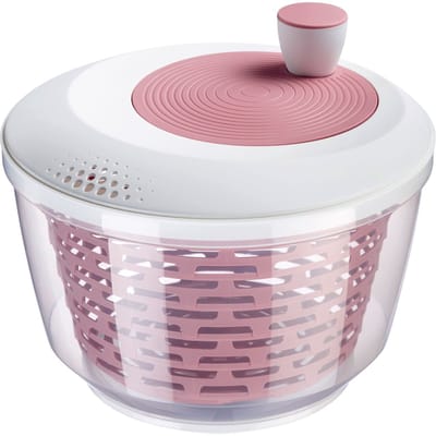 Westmark Slacentrifuge, inhoud: 4,4 l, ø 23,5 cm, kunststof, BPA-vrij, Spinderella, doorzichtig/wit/roze, 2430226P