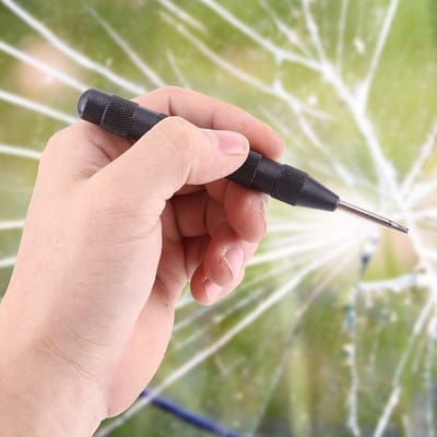 Automatische Center Punch Gereedschap met HSS Punt voor Metaal en Hout - Drukmarkeer Tool met Veermechanisme en Kunststof Behuizing