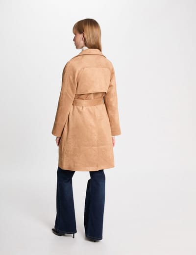 Morgan - Long Suede Trenchcoat 242-Gsuede Light Brown - Maat : 40