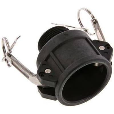 Camlock DN 40 (1 1/2'') Koppeling PolypropyleenR 1 1/4'' met buitendraad Type B MIL-C-27487