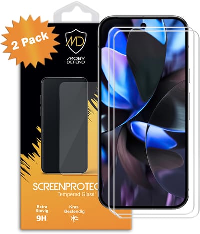 2-Pack MobyDefend Screenprotectors - Geschikt voor Google Pixel 9 Pro - Case-Friendly Screensavers - Gehard Glas