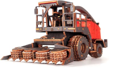 Eco-Wood-Art Harvester Forage FS80 – 3D Houten Mechanische Puzzel – 181 Onderdelen