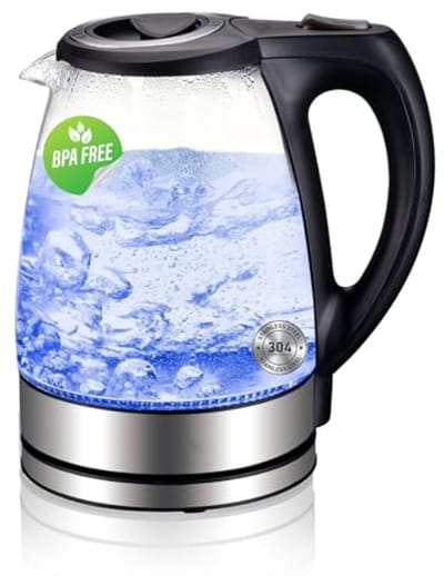 Elektrische Waterkoker 1,7L met Blauwe LED-Display en Automatische Uitschakeling - 2200 Watt