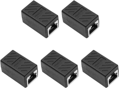 Ethernet Koppeling - RJ45 Connector - Netwerk Verlengen - Stabiele Signaaloverdracht - 5 Stuks - Zwart