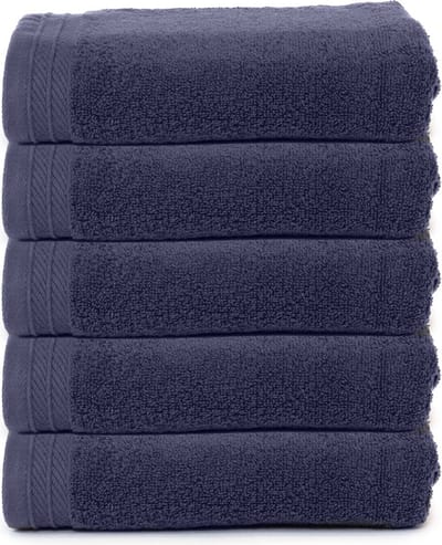The One Towelling Organische Handdoeken Set - 5 Stuks - 50 x 100 cm - Hotelkwaliteit - Handdoekenset - Badhanddoek - 550gr/m2 - Katoen - Denim