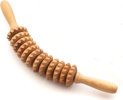 Massage Stok - Massagebal - Massage - Massage stick - Bindweefselmassages - Gebogen Houten Massageroller - Vermoeidheid Verlichten - Accessoires - Anti Cellulite Massage Roller Tool - massageroller - 42cm - Houten - hout kleur - Voor Rug, Nek, Schoud