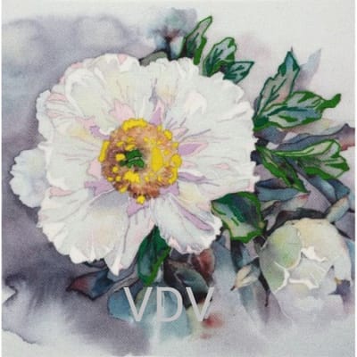 Vrij borduren borduurpakket VDV - Peony - voorbedrukte stof - geen splijtgaren
