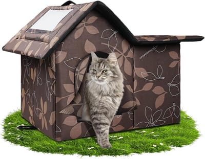 Famanu – Outdoor Kattenhok – Geïsoleerd en Waterafstotend Verblijf met Afneembare Panelen -Geschikt voor Buiten Gebruik