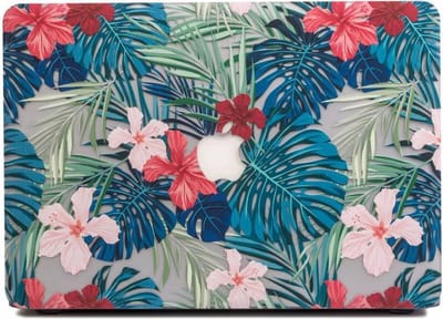 Lunso Geschikt voor MacBook Pro 15 inch (2016-2020) cover hoes - case - Tropical leaves red