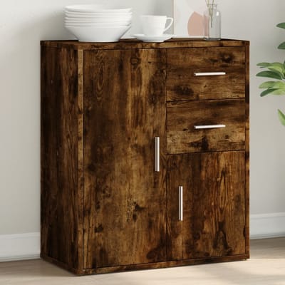 vidaXL - Dressoir - 60x31x70 - cm - bewerkt - hout - gerookt - eikenkleurig