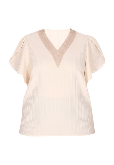 usha Grote maat blouse Dames beige