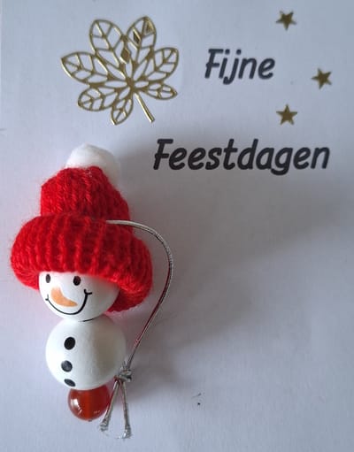 Sneeuwpop "Carneool" Boomversiering